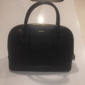 ANNE KLEIN BLACK LEATHER SATCHEL CLASSY PURSE